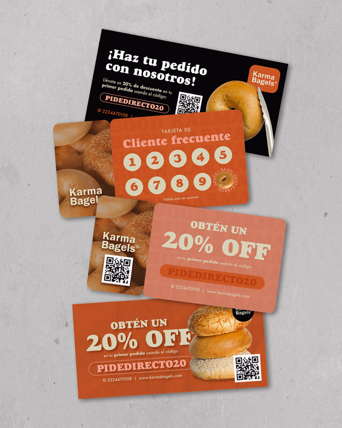 Karma Bagels Tarjetas de cliente frecuente